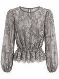 Blusa in pizzo grigio