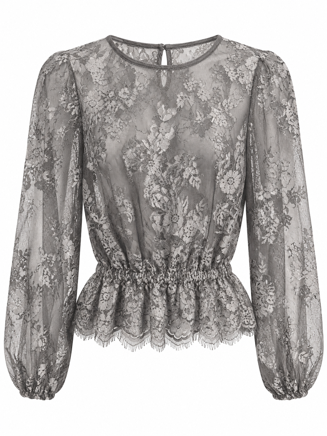 Blusa in pizzo grigio