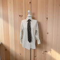 Camicia a righe beige manica arriccio + cravatta