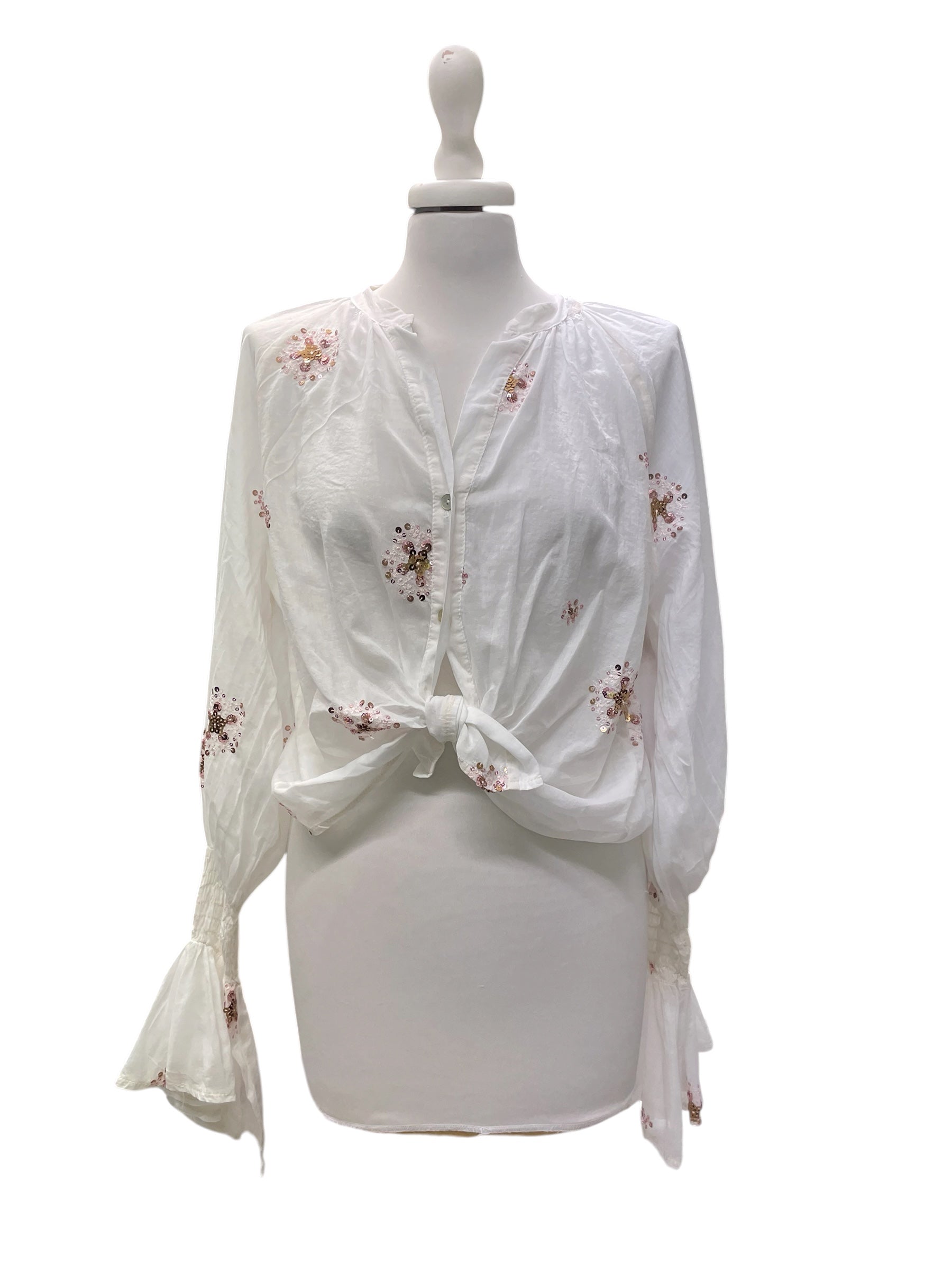 Camicia ricamo sbollita