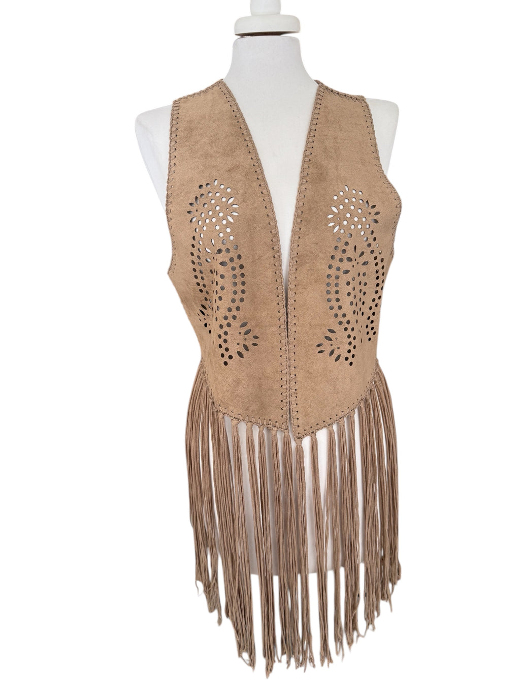 Gilet frange ricamo