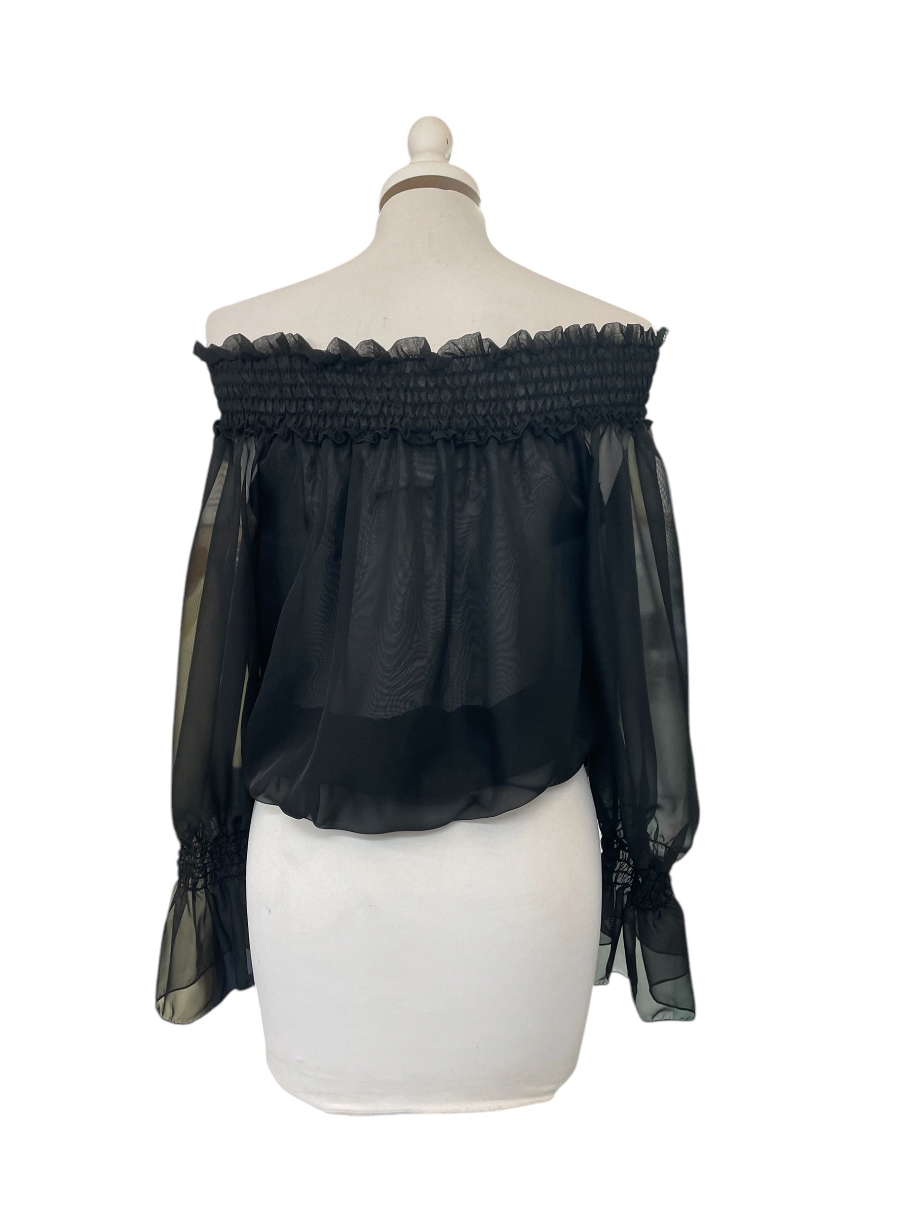 Blusa nera tensione in variante unica C10295AT
