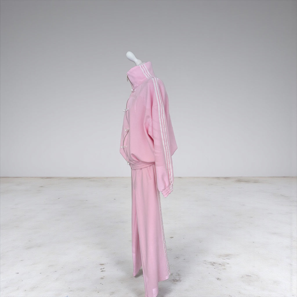 Pantalone rosa banda laterale