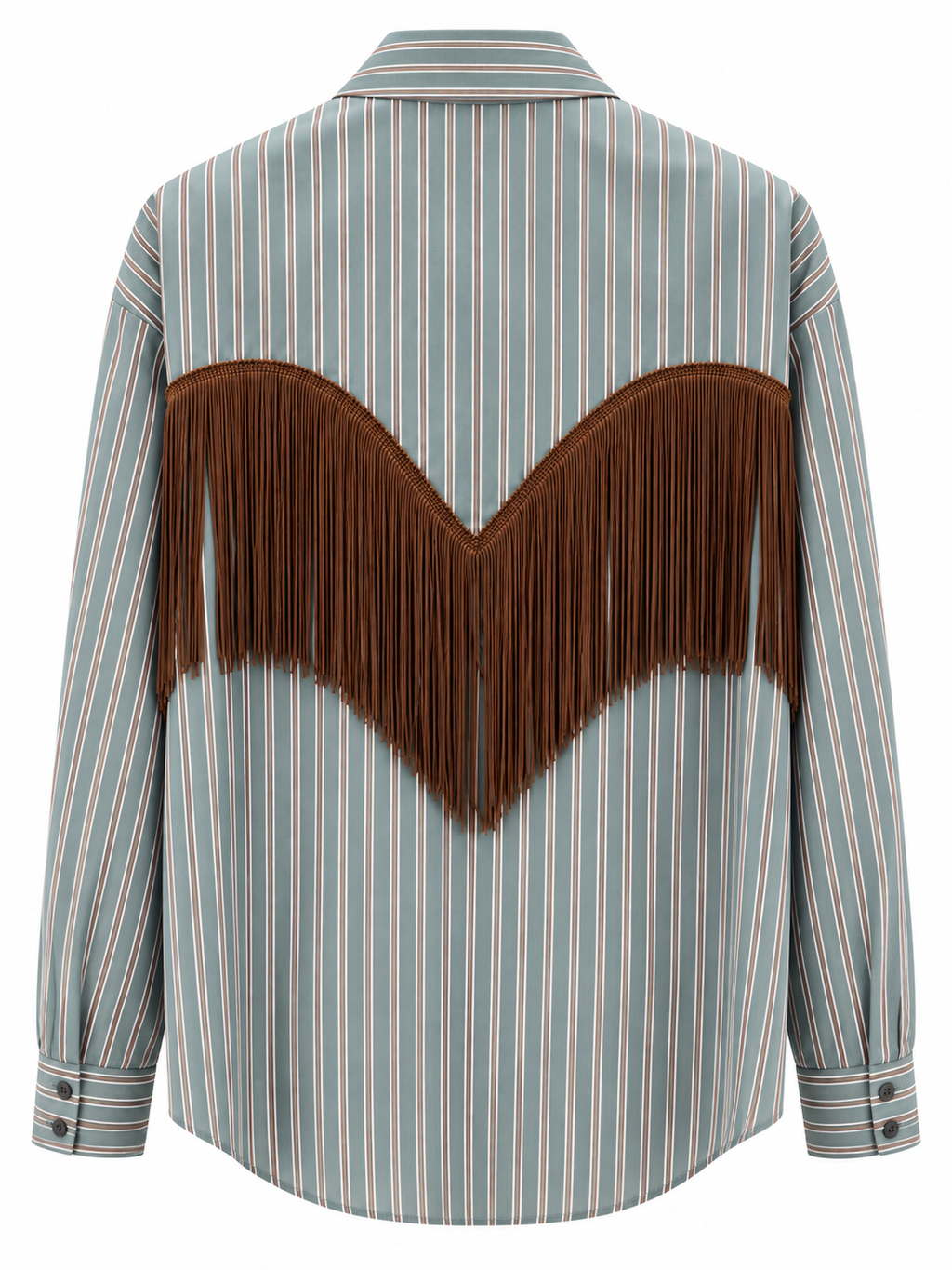 Camicia frangia verde/ moro