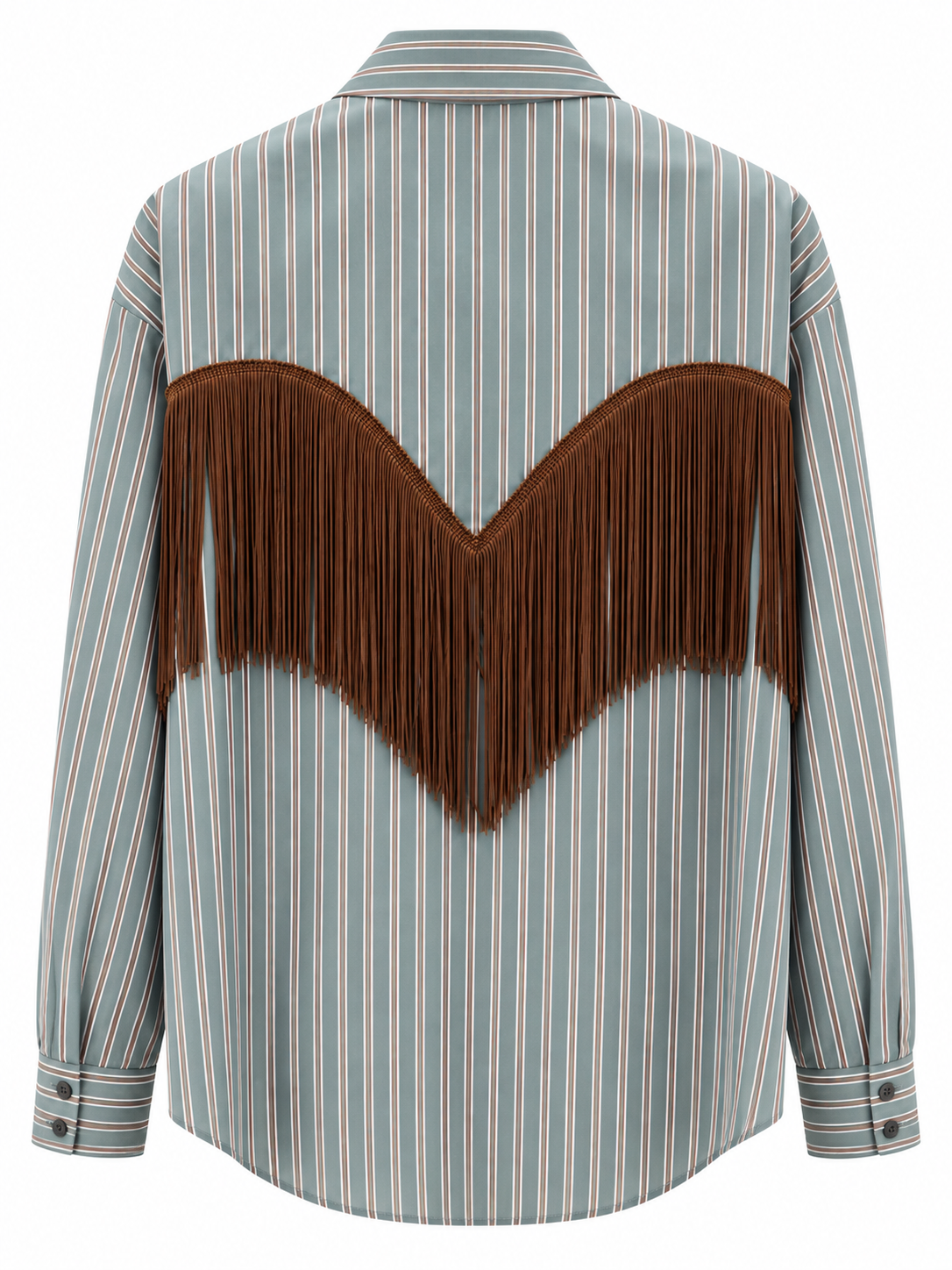 Camicia frangia verde/ moro
