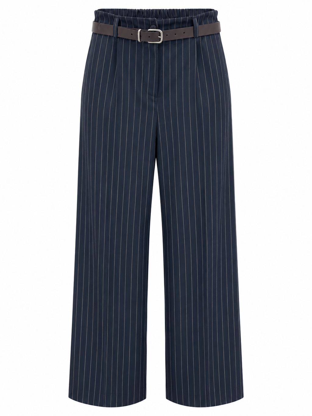 Pantalone palazzo gessato blu