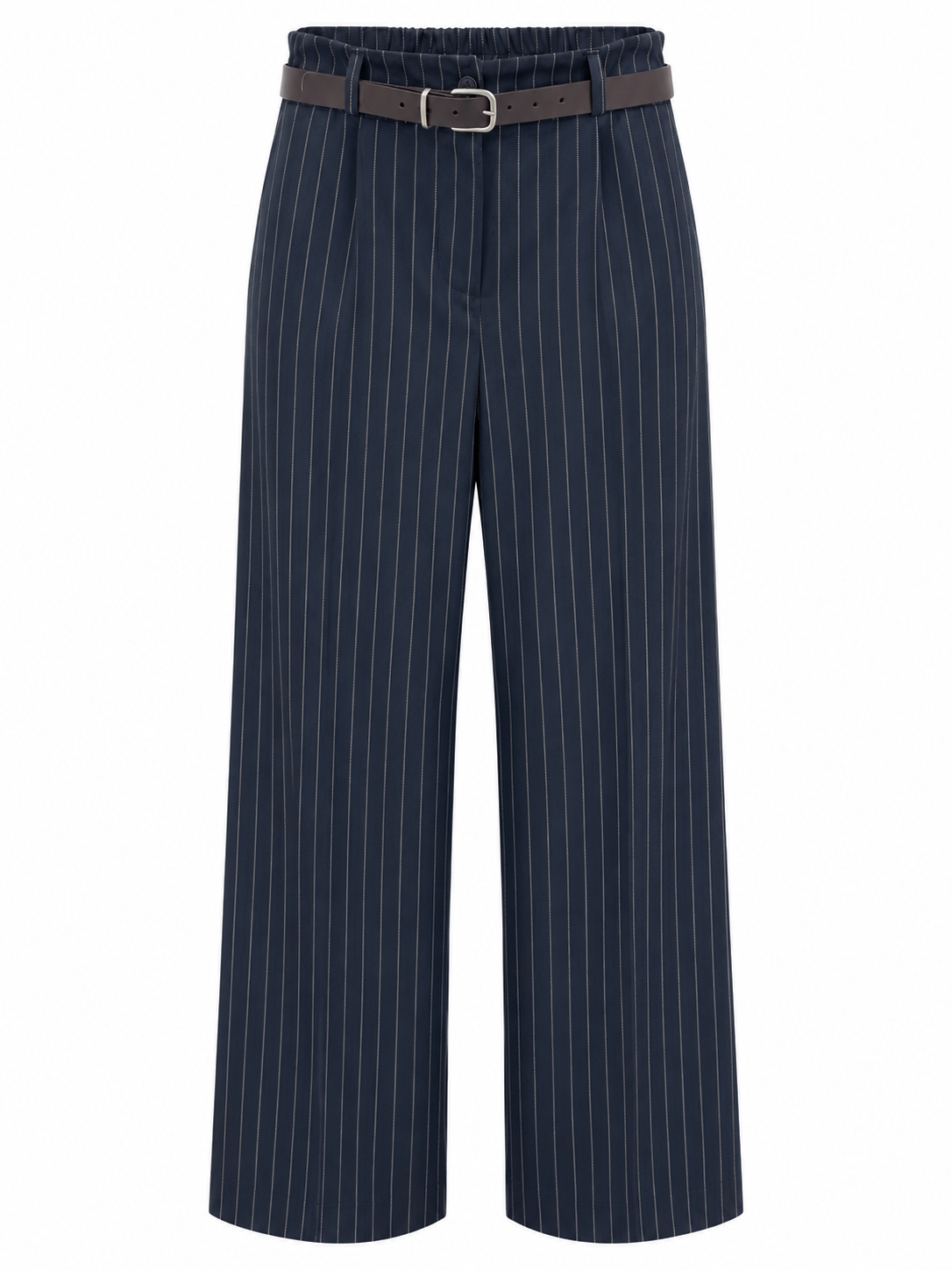 Pantalone palazzo gessato blu