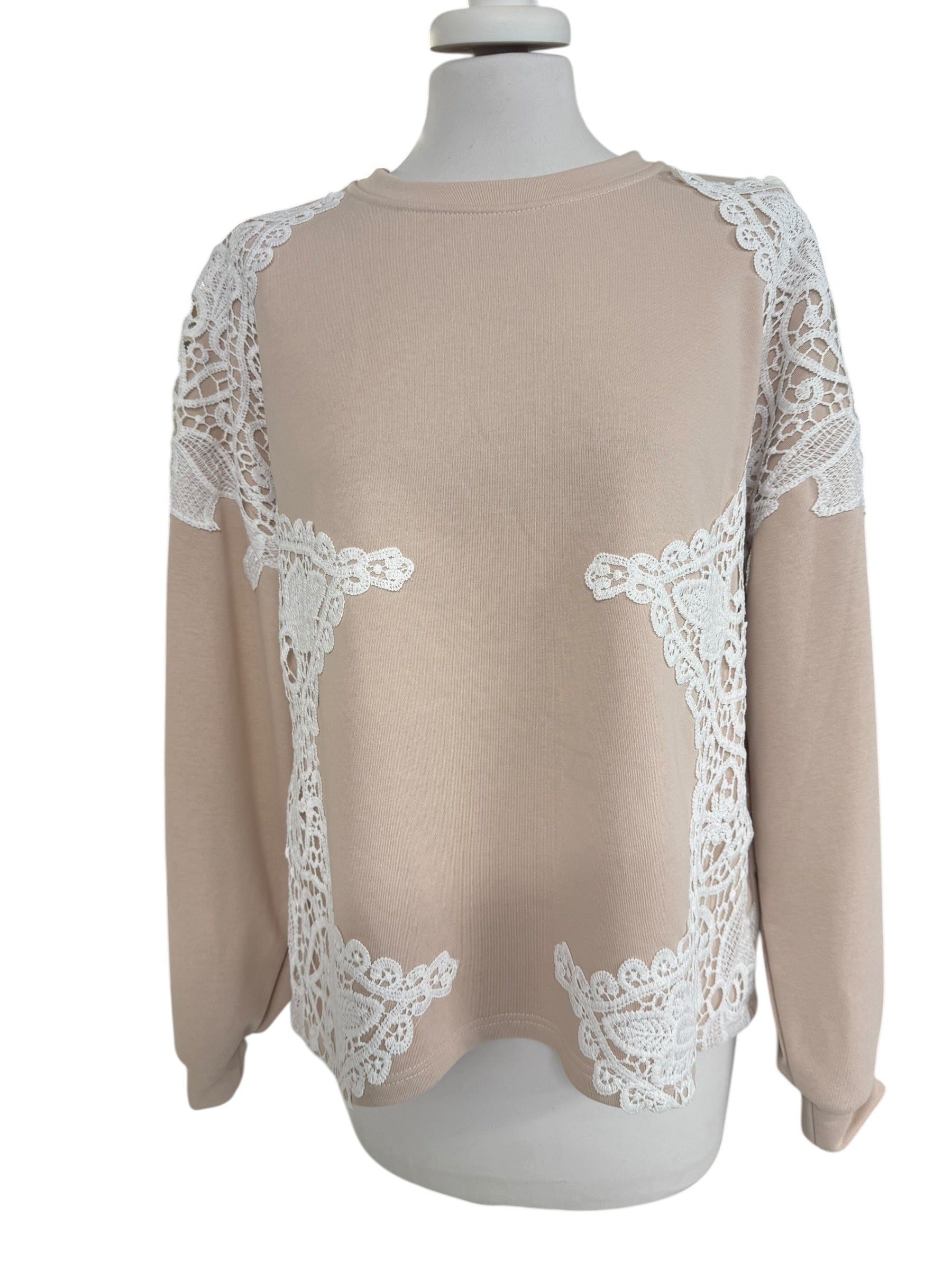Felpa con pizzo