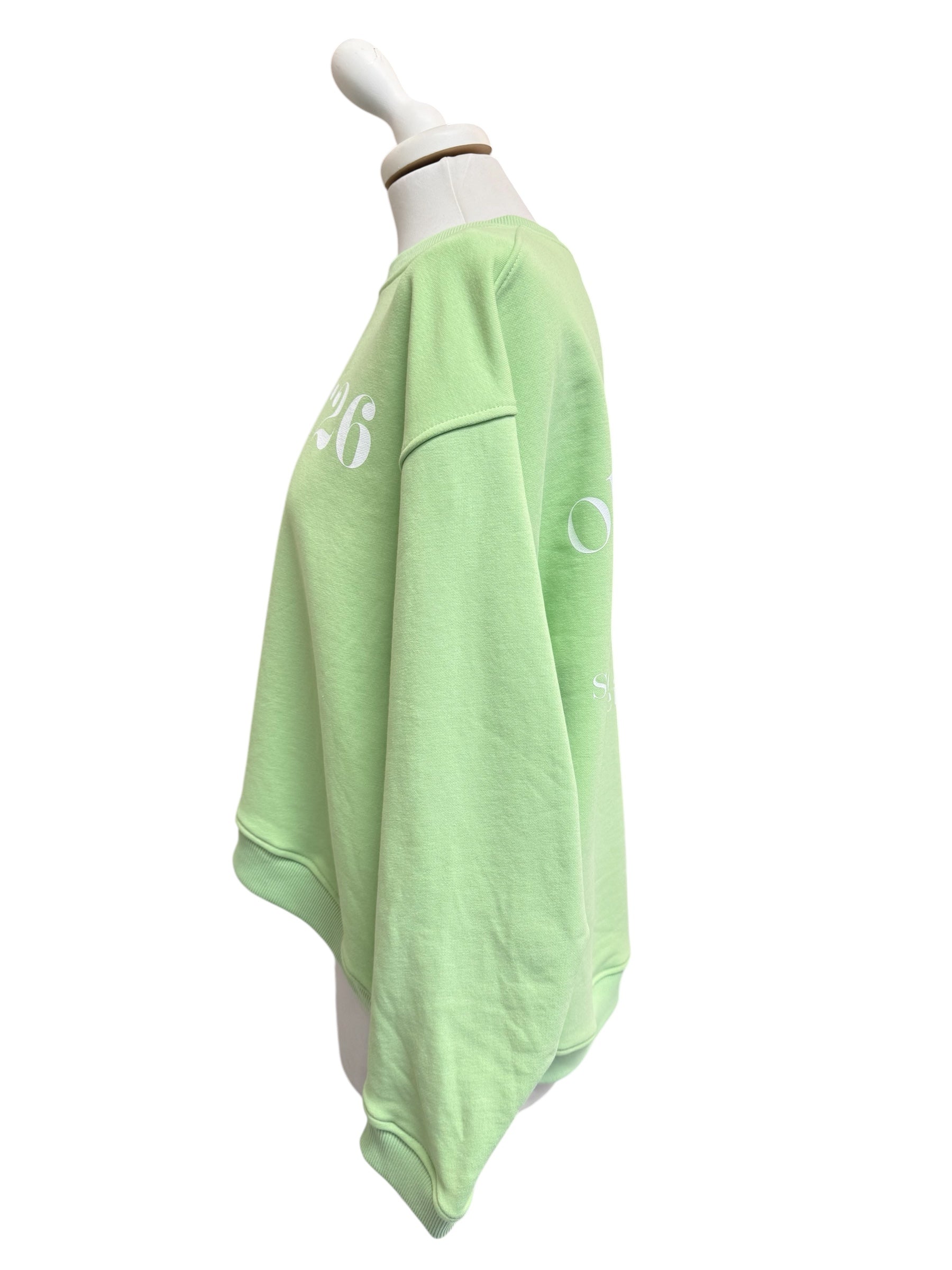 Felpa verde scritta bianca