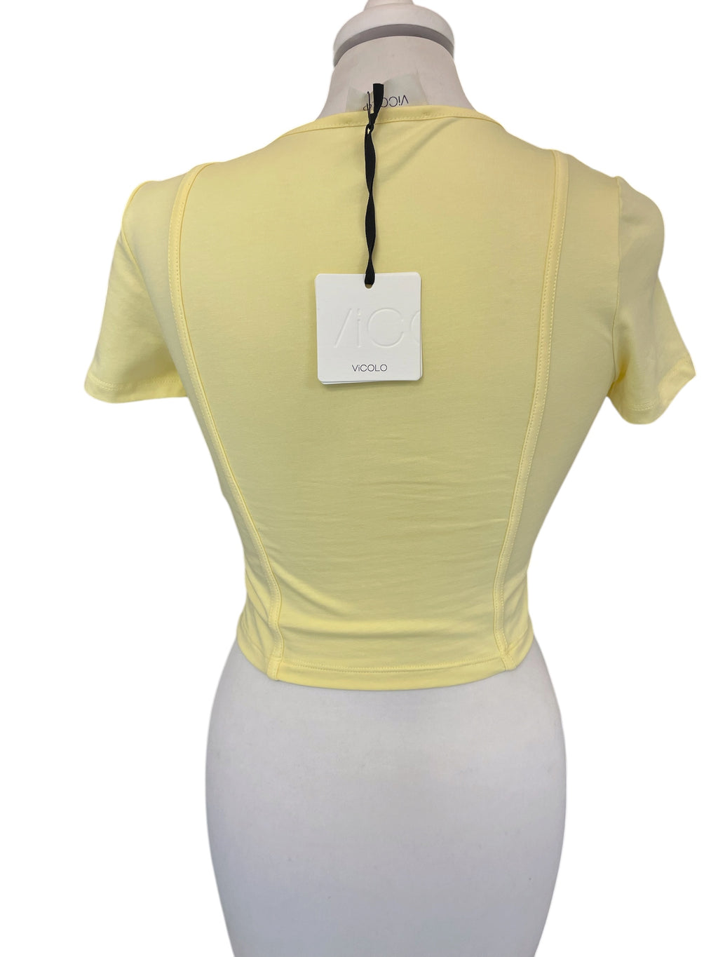 T-shirt gialla crop