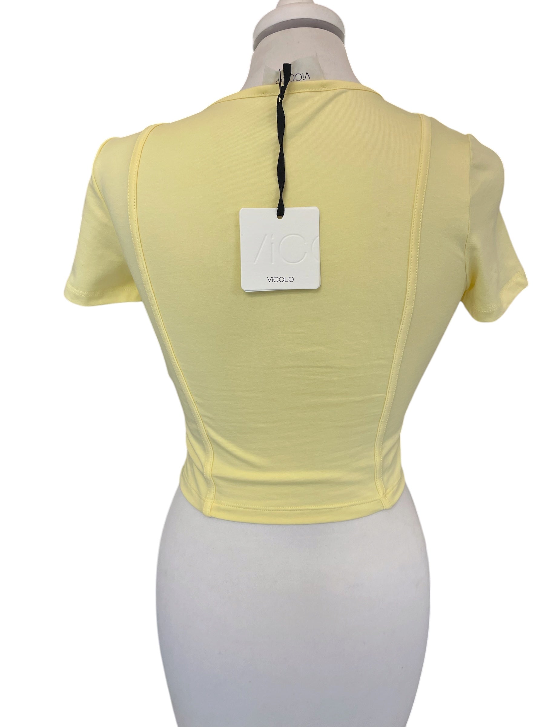 T-shirt gialla crop