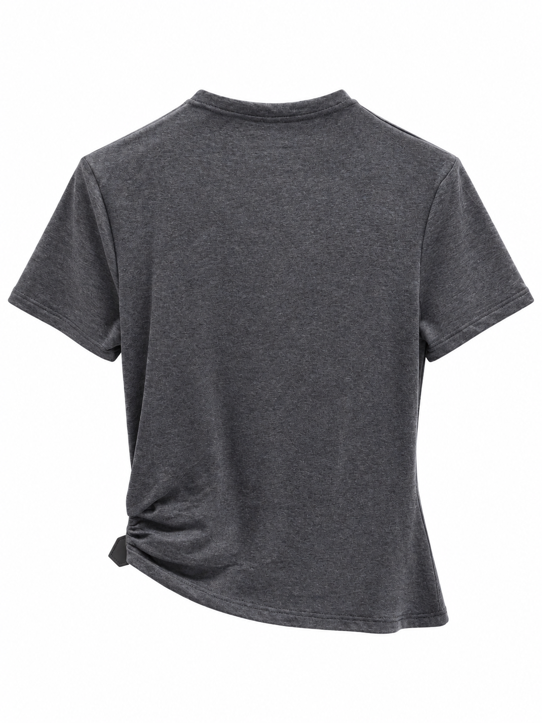 T-shirt grigia con fibbia nera