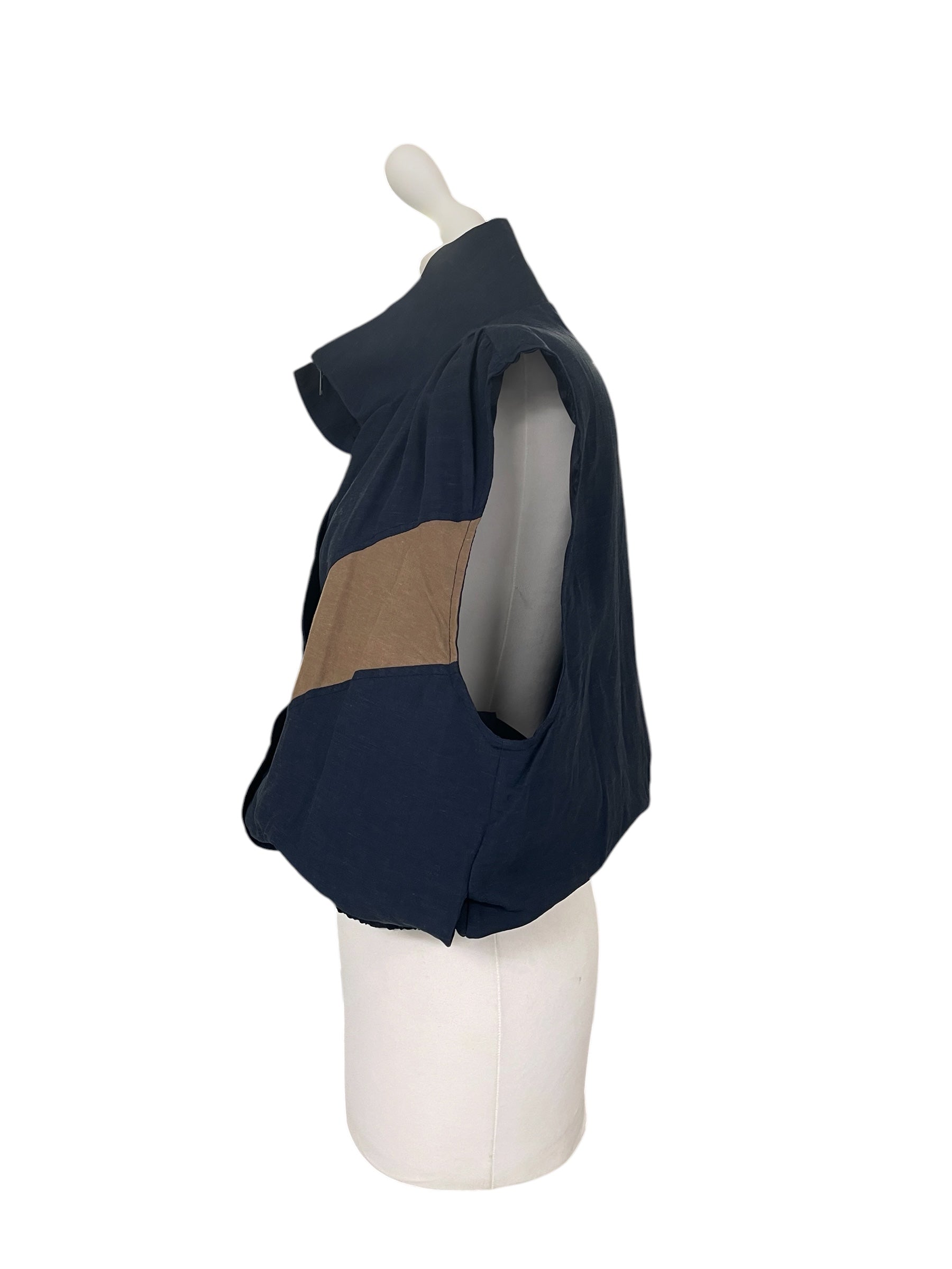 Gilet tensione in 39111 blu/biscotto taglia unica