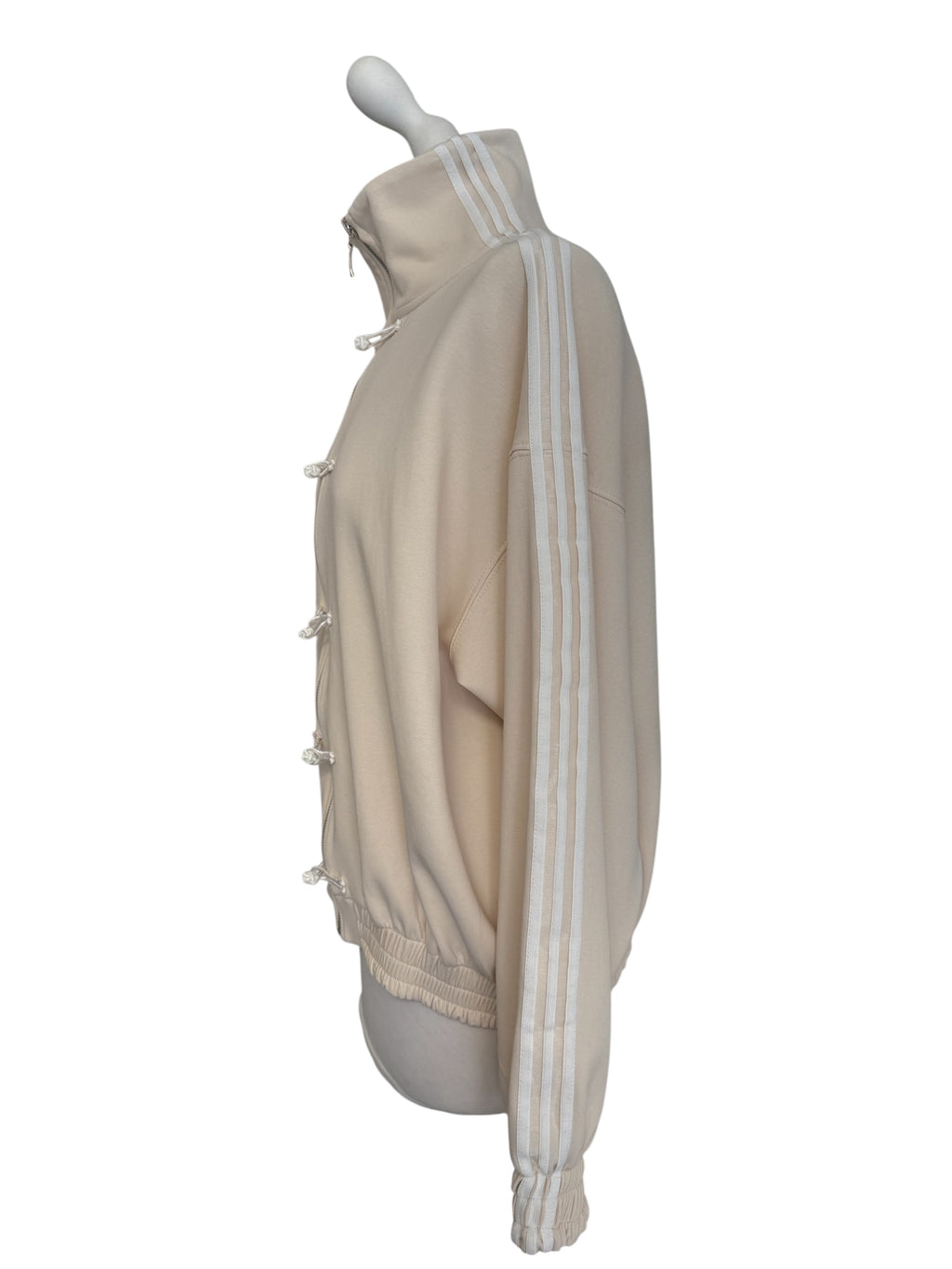 Felpa alamari banda laterale crema