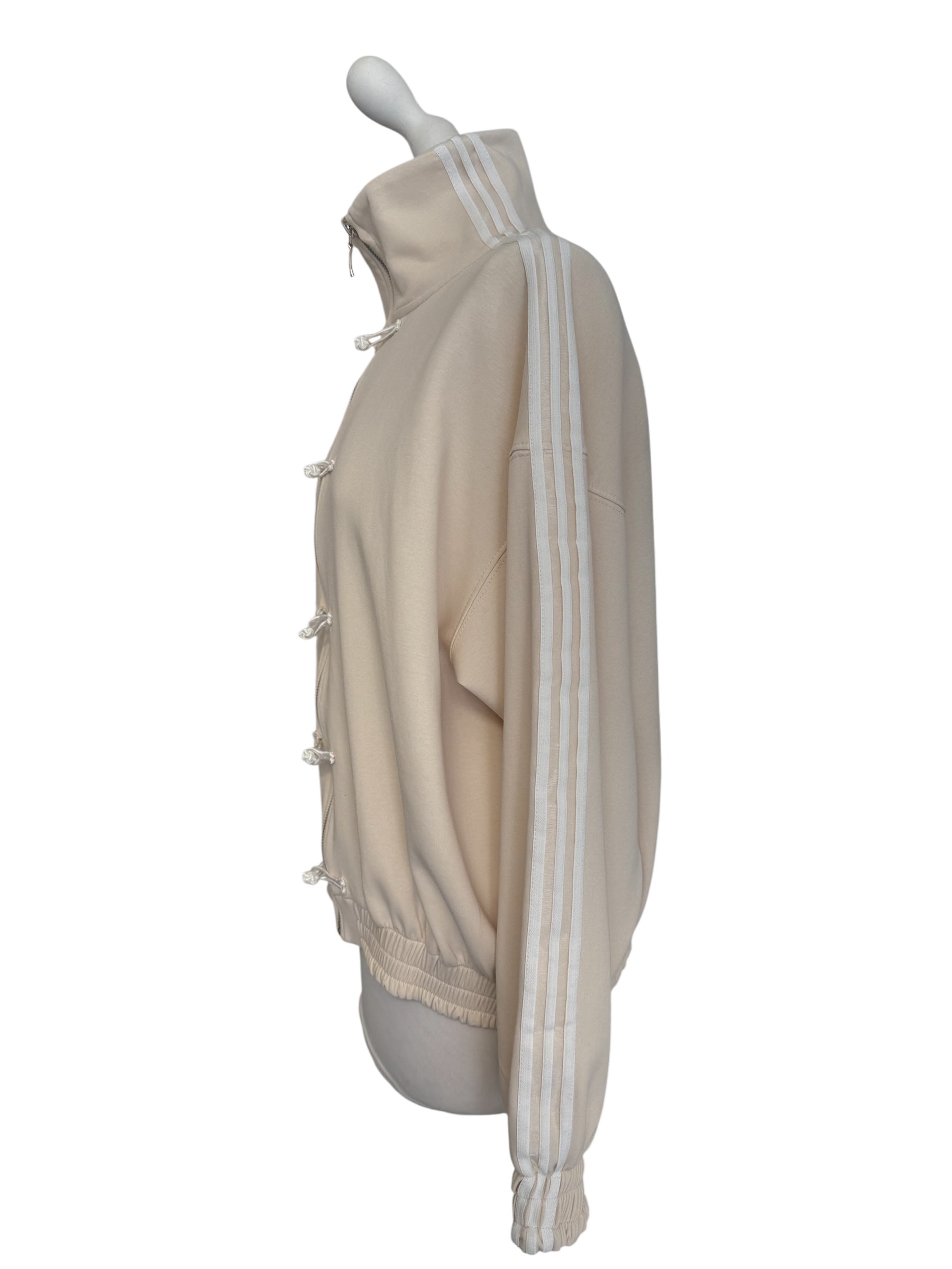 Felpa alamari banda laterale crema