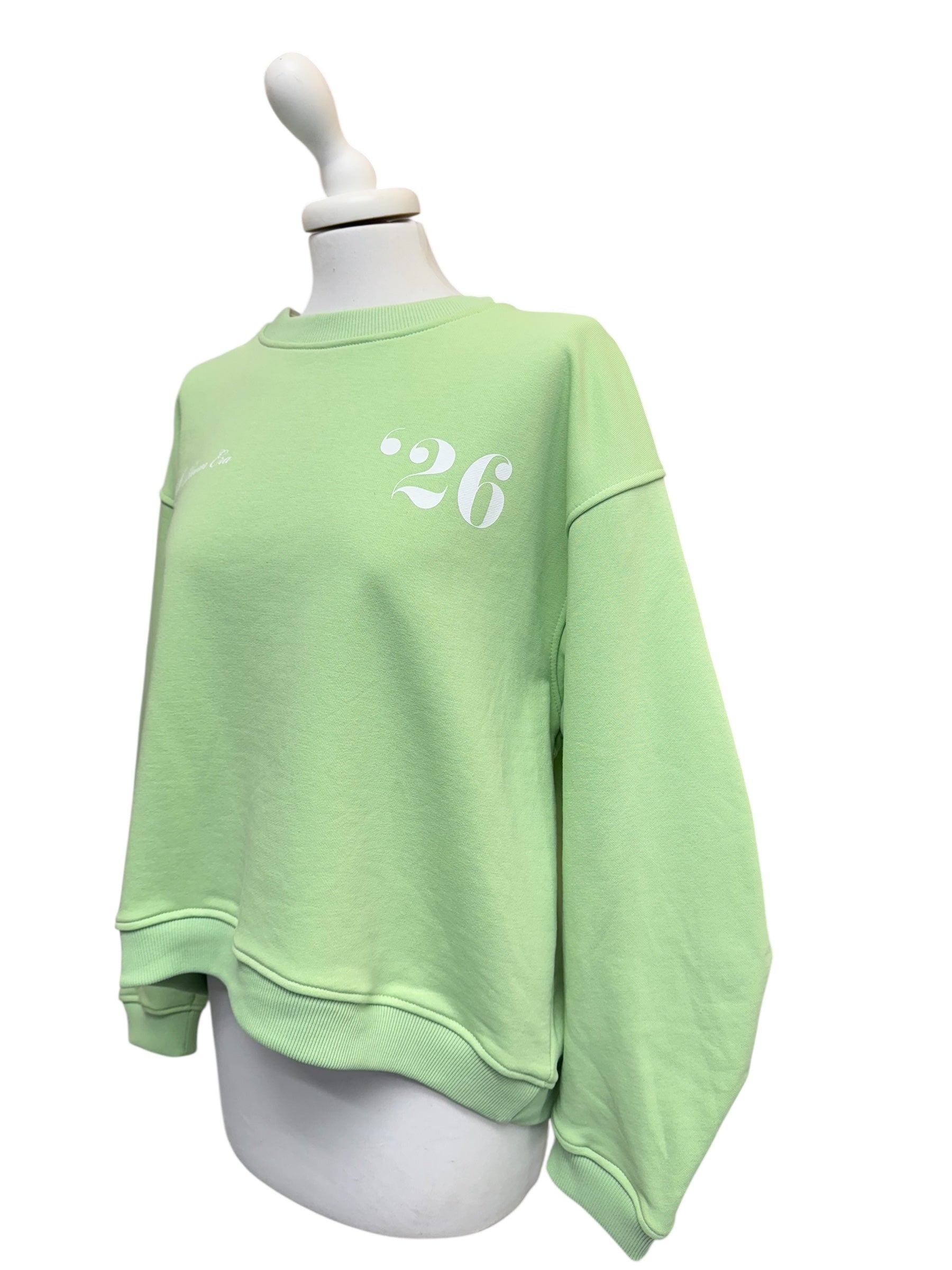 Felpa verde scritta bianca