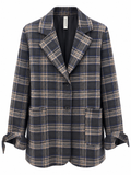 Giacca check over con manica larga