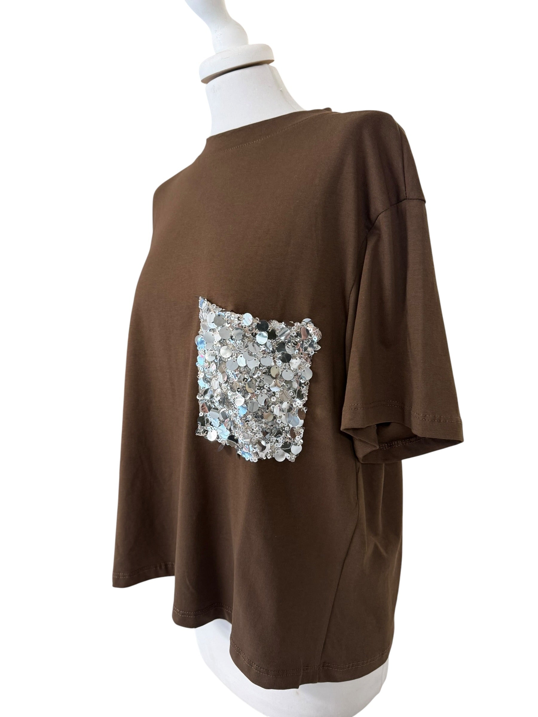 T-shirt taschino paiettes