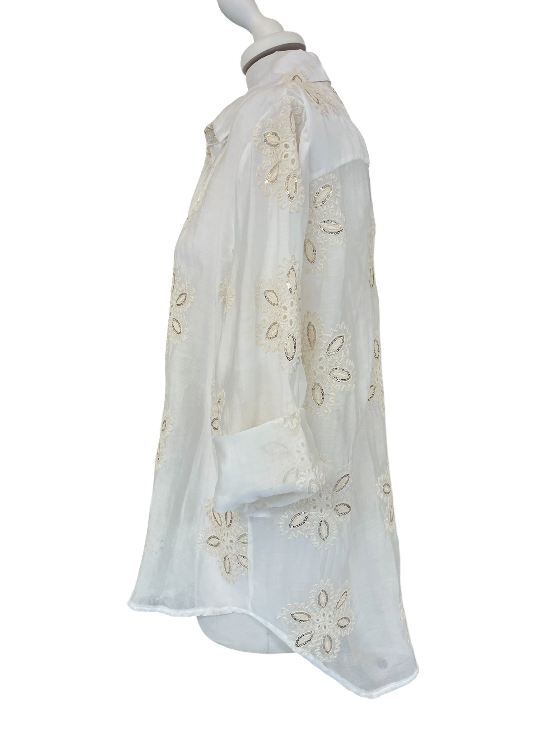 Camicia ricamata variante unica taglia unica