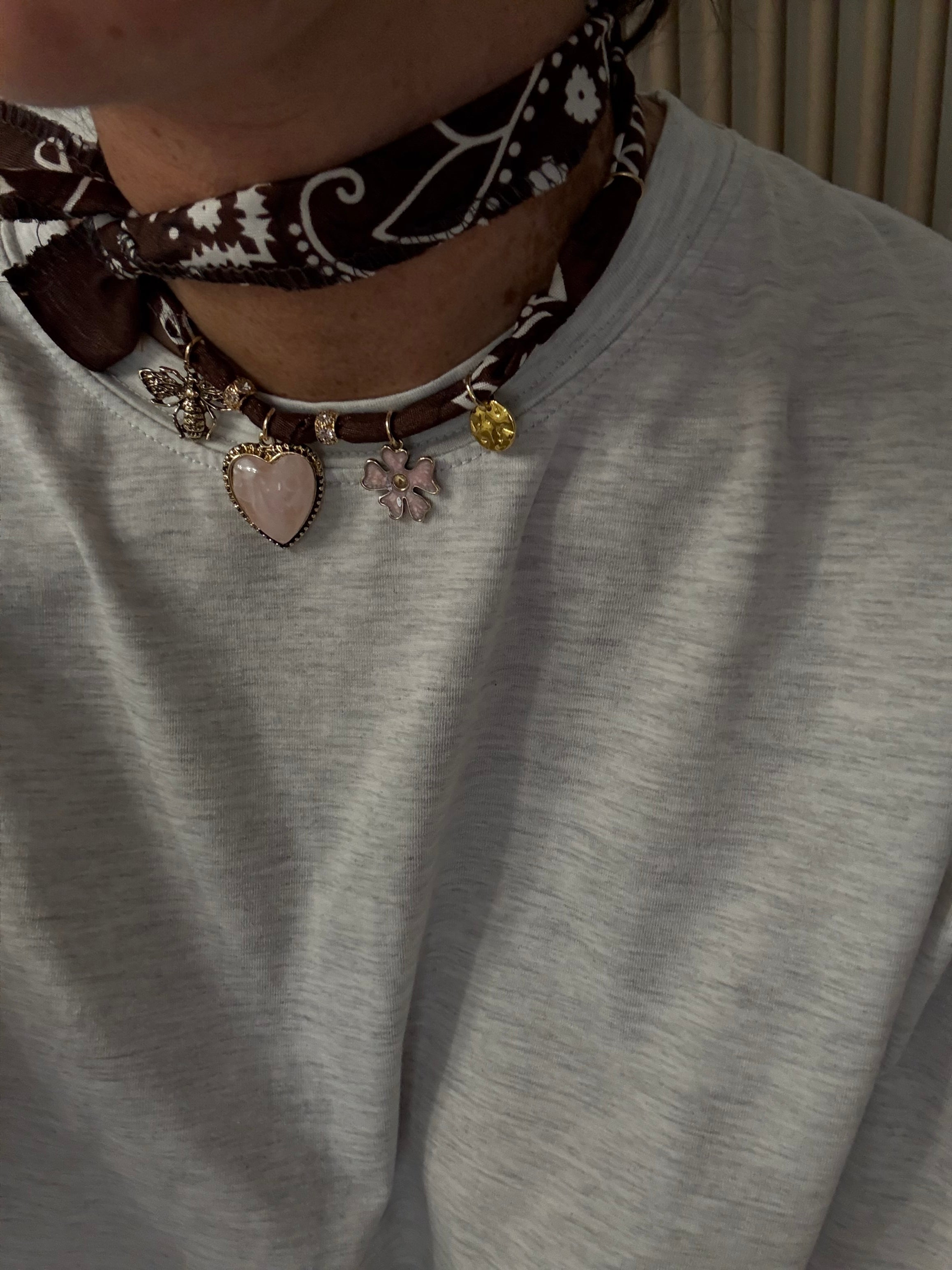 Necklace Bandana moro cuore rosa