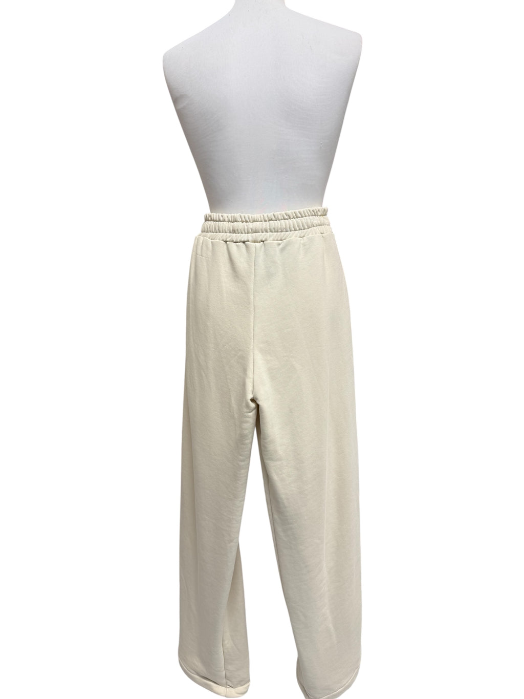 Pantalone panna/rosa bande laterali