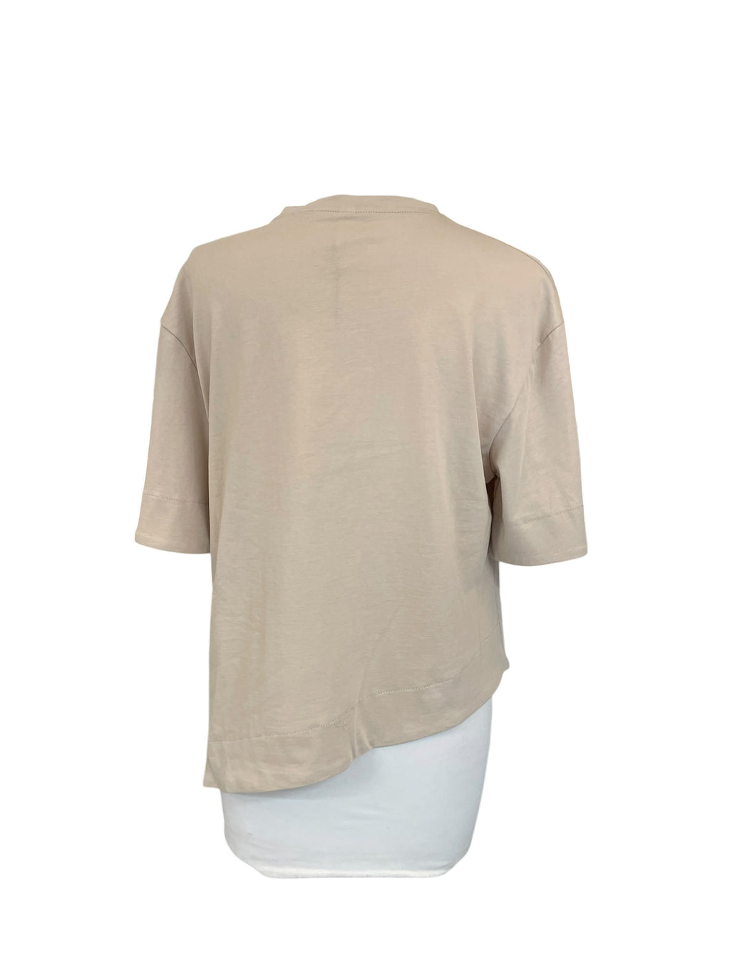 T-shirt asimmetrica taschino paiettes
