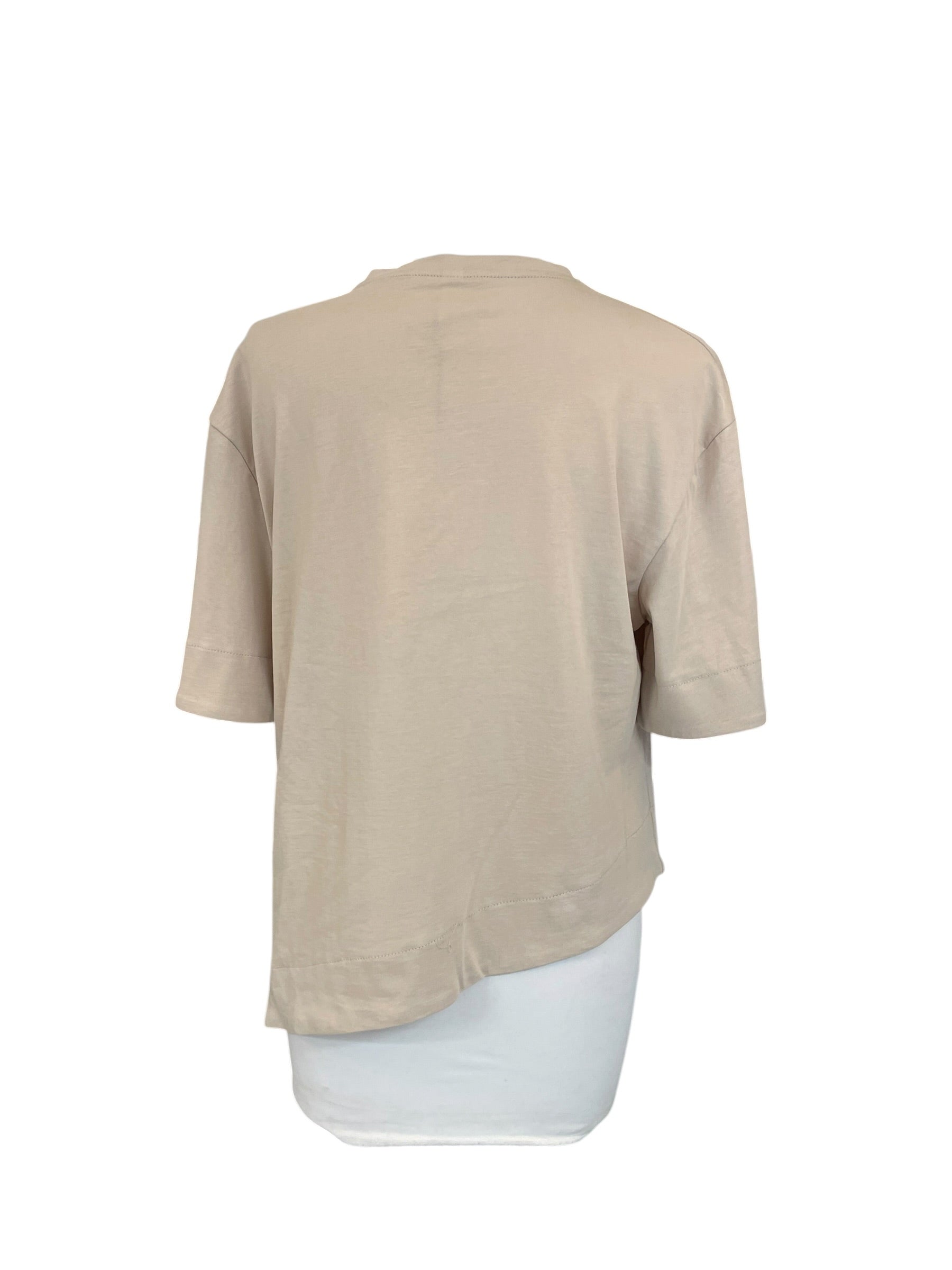 T-shirt asimmetrica taschino paiettes