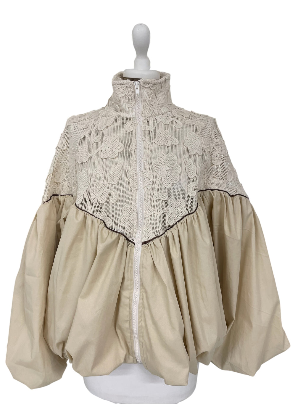 Bomber cotone e pizzo tensione in 38931