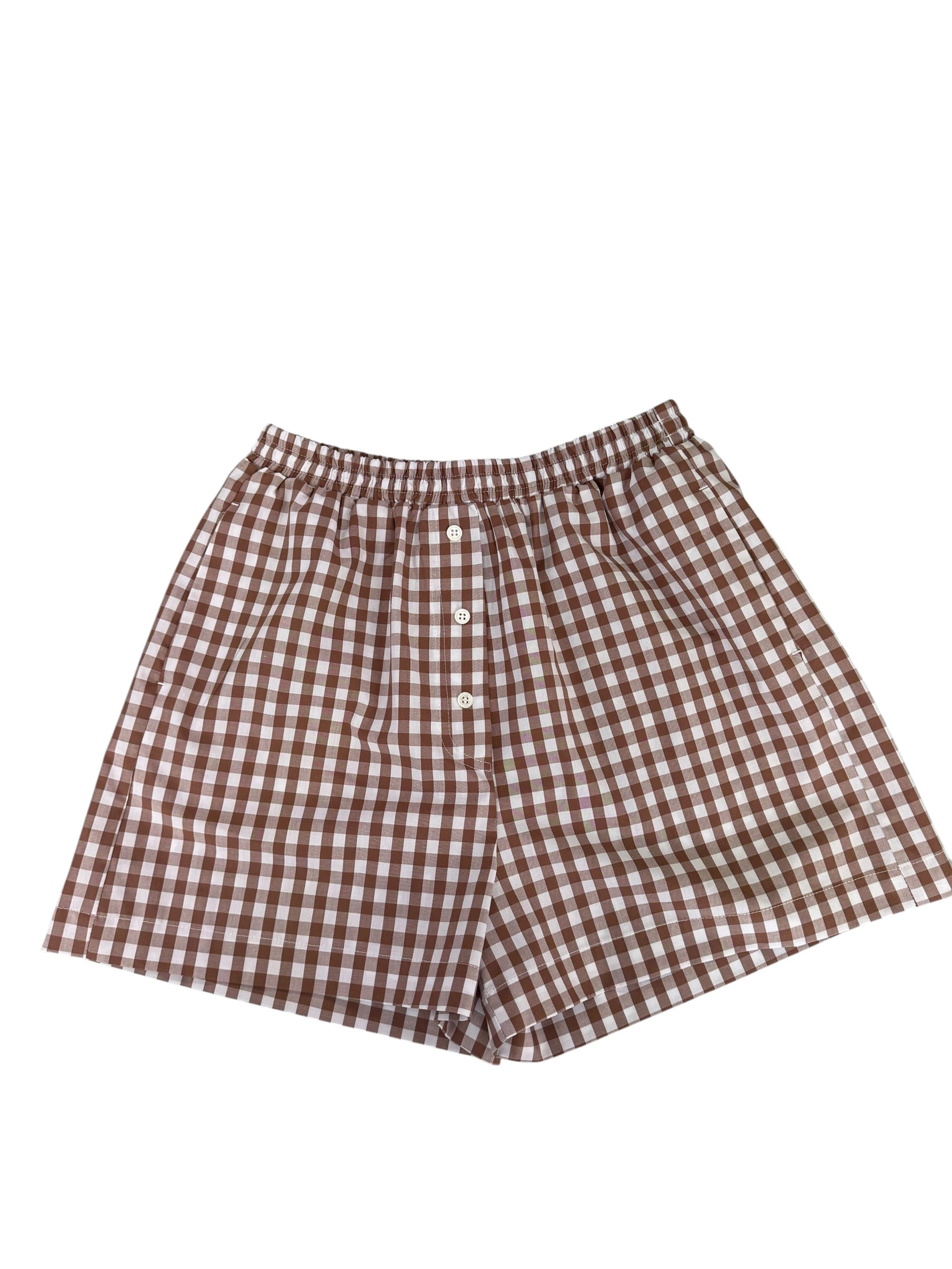 Short vichì marrone/panna