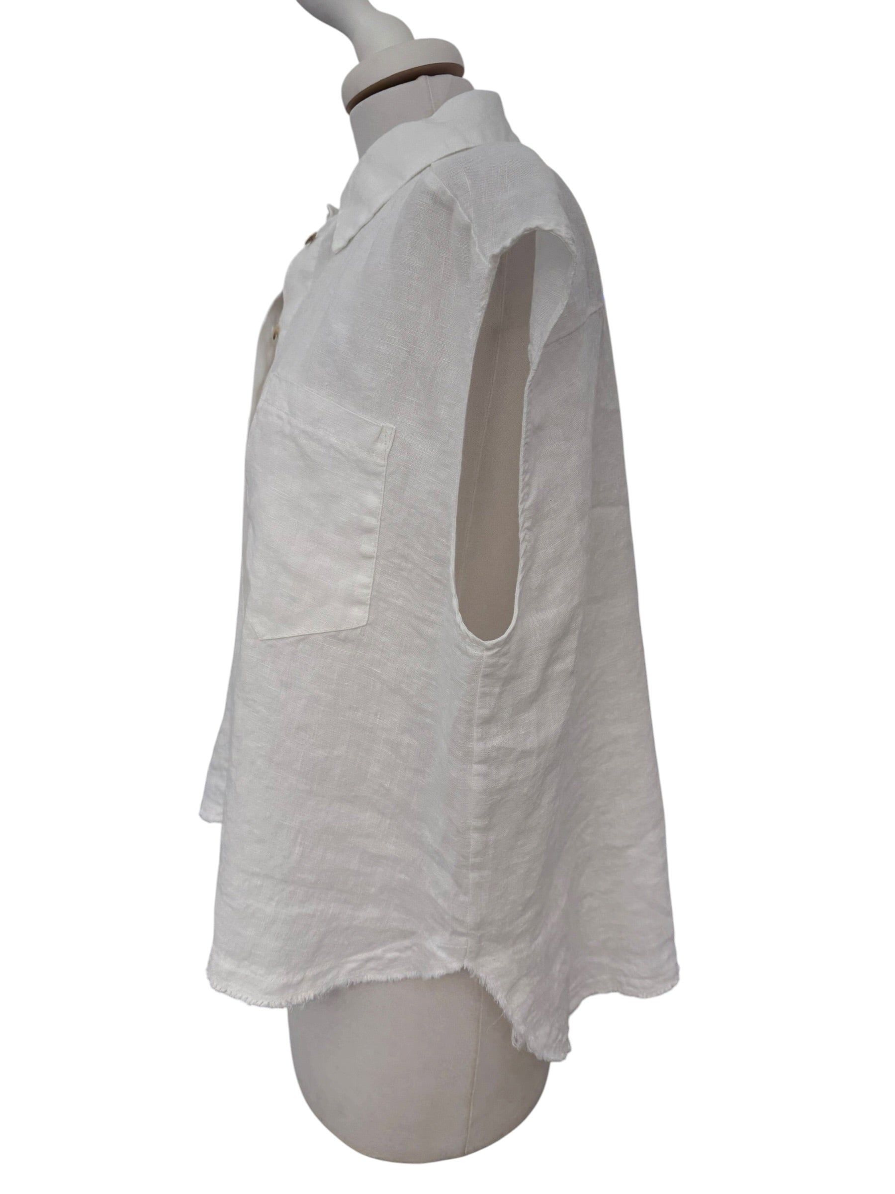 Camicia smanicata puro lino