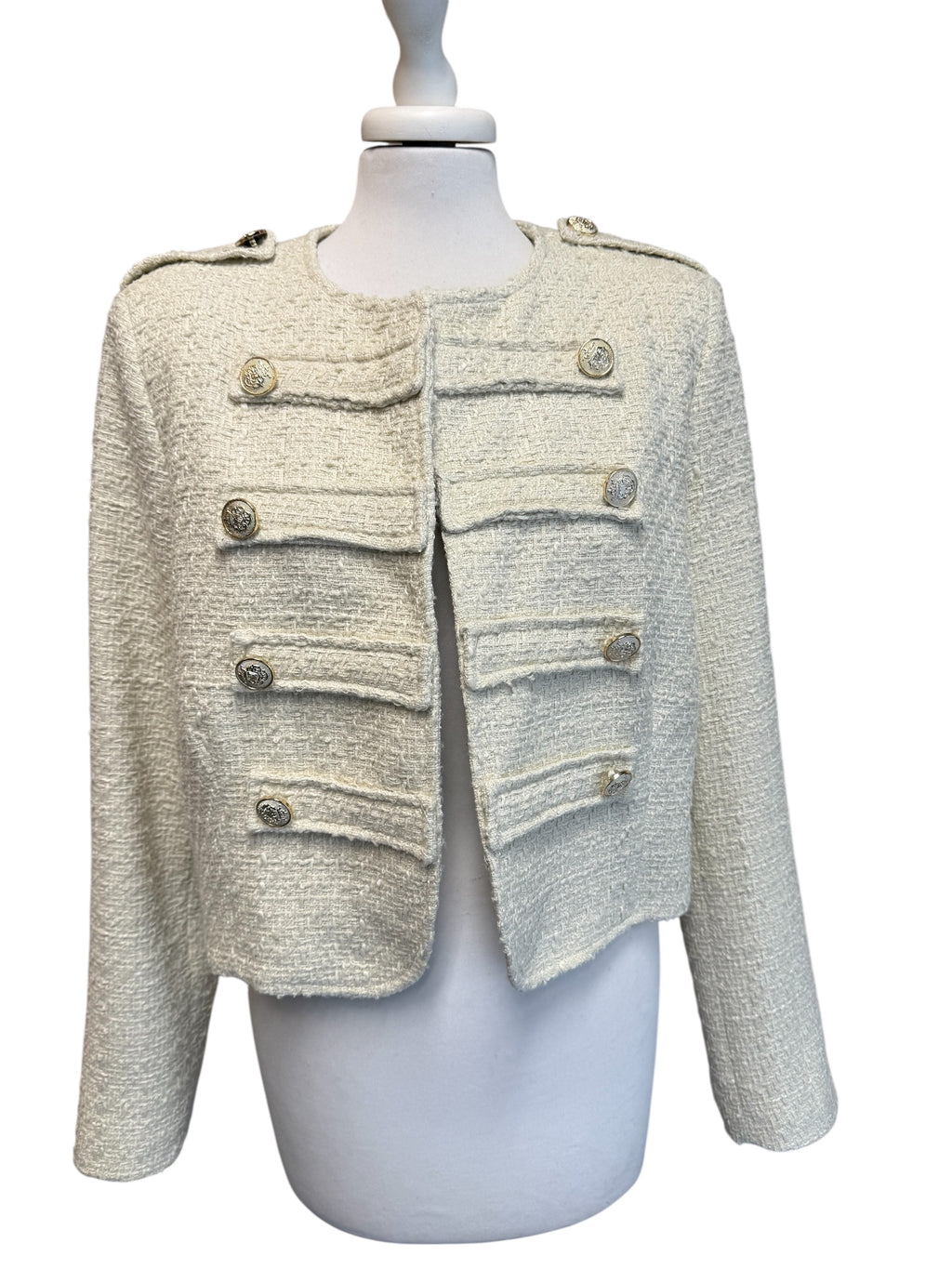 Giacca panna motivo militare