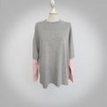 T-shirt con manica camicia grigio/rosa