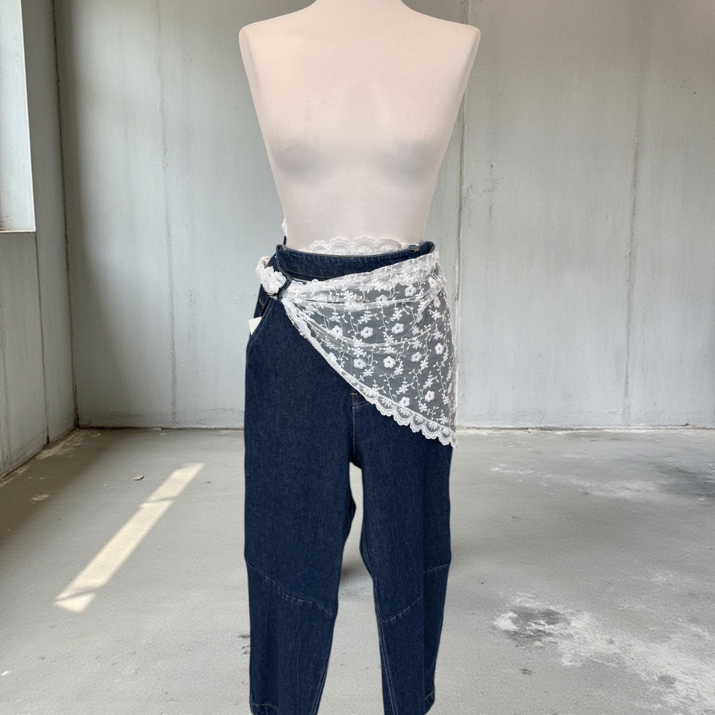 Denim con bandana in pizzo S26P407