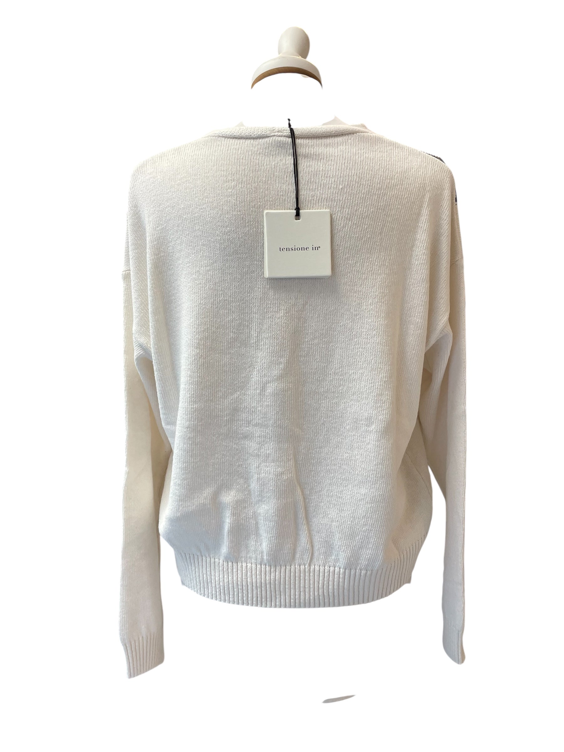 Cardigan rombi panna/beige/moro