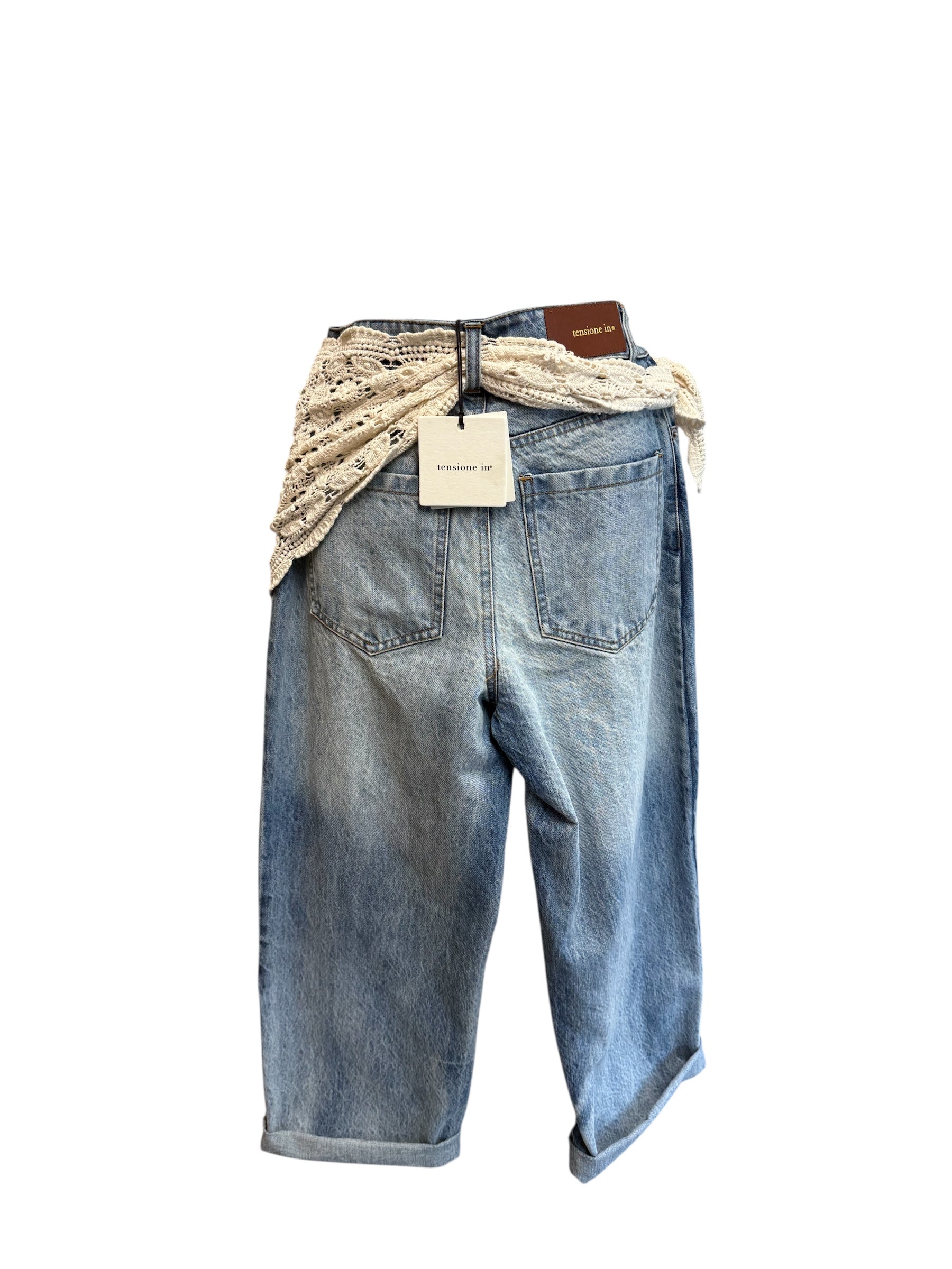 Jeans dritto CP646 + bandana macrame