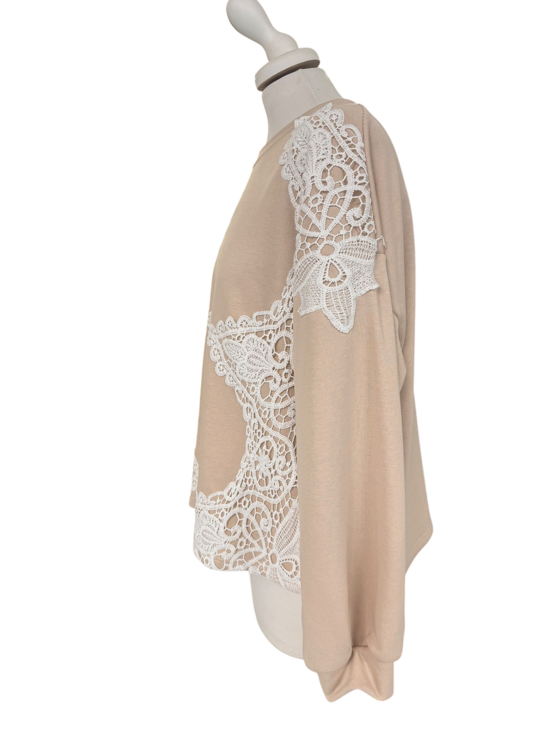 Felpa con pizzo