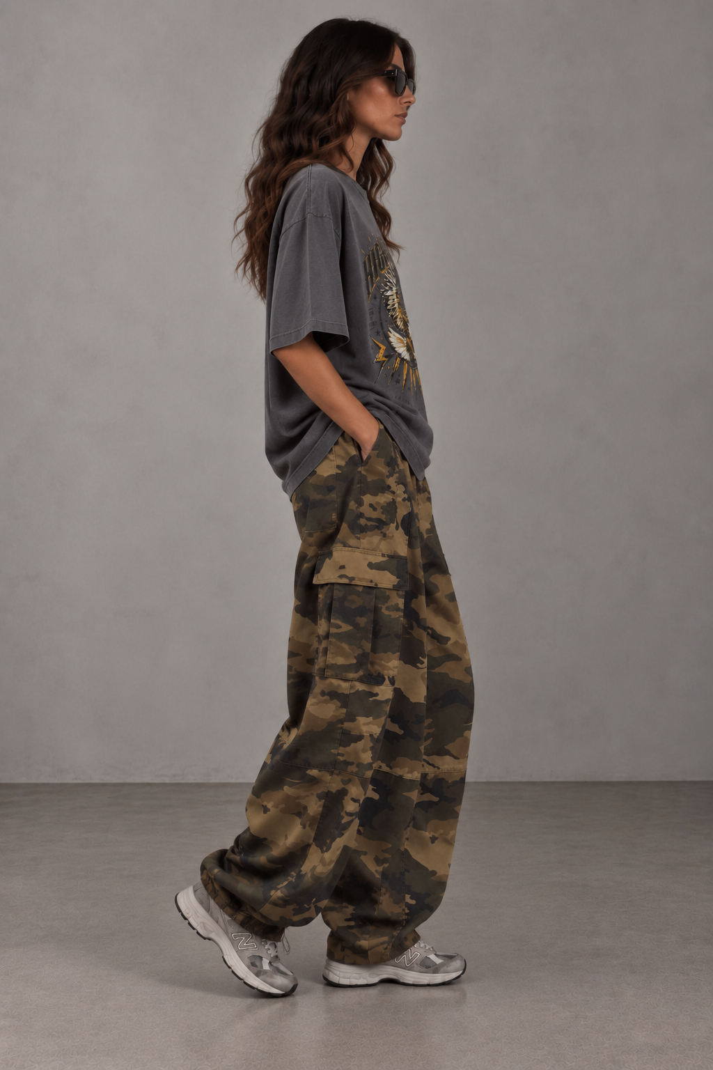 T-shirt stampa base antracite