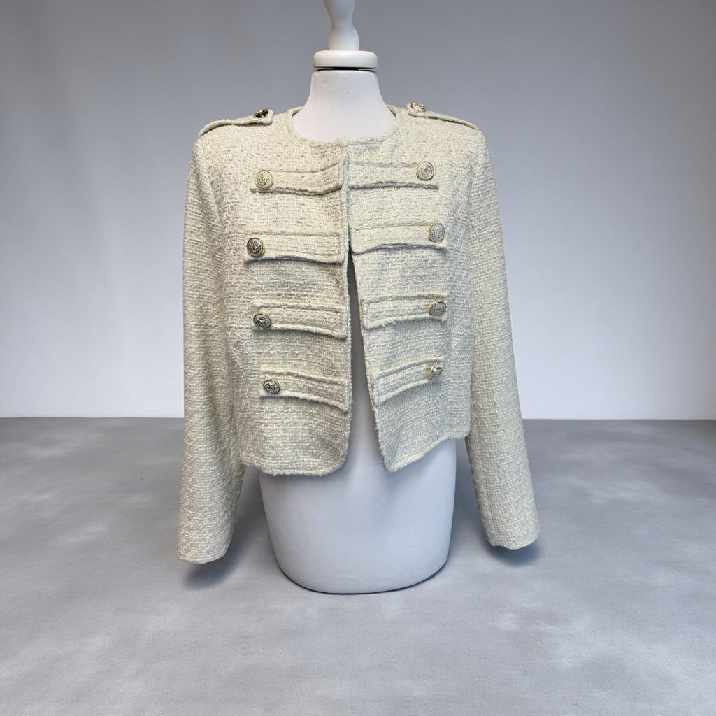 Giacca panna motivo militare