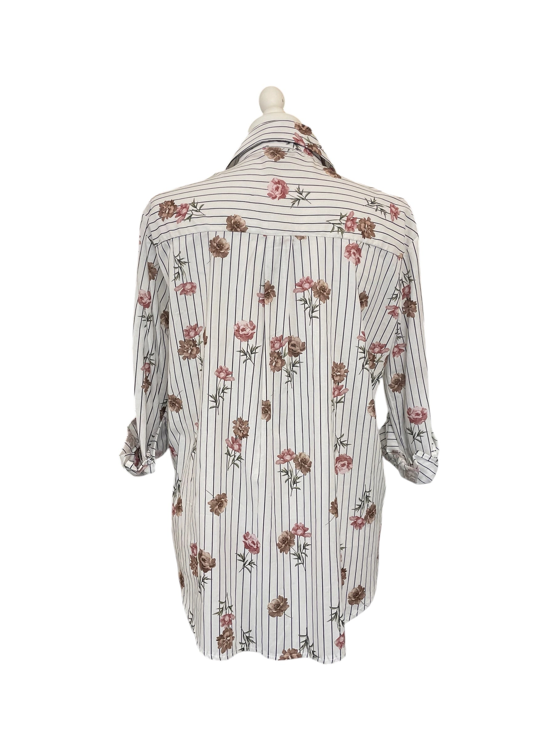 Camicia gessata fiori variante unica
