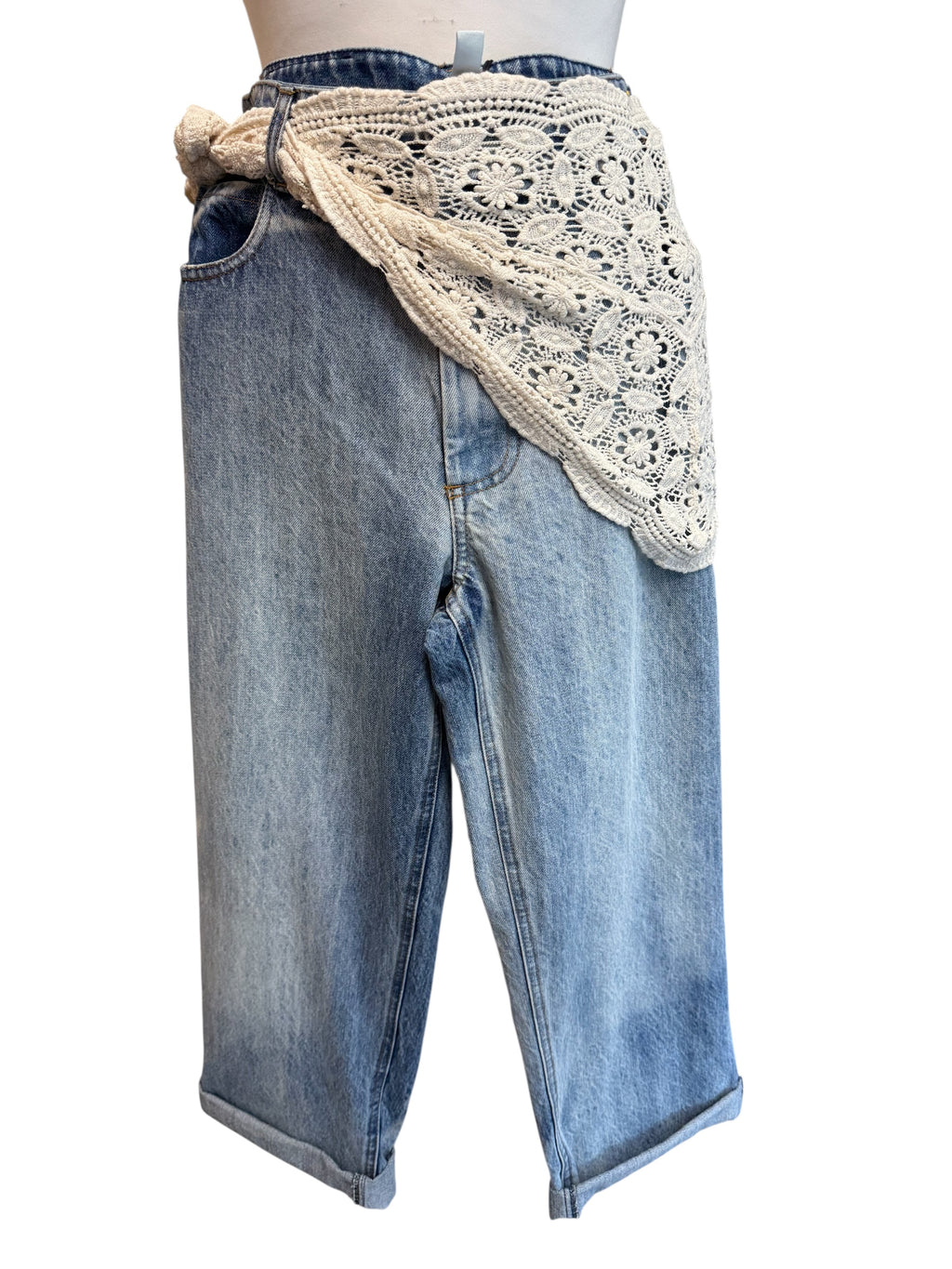 Jeans dritto CP646 + bandana macrame