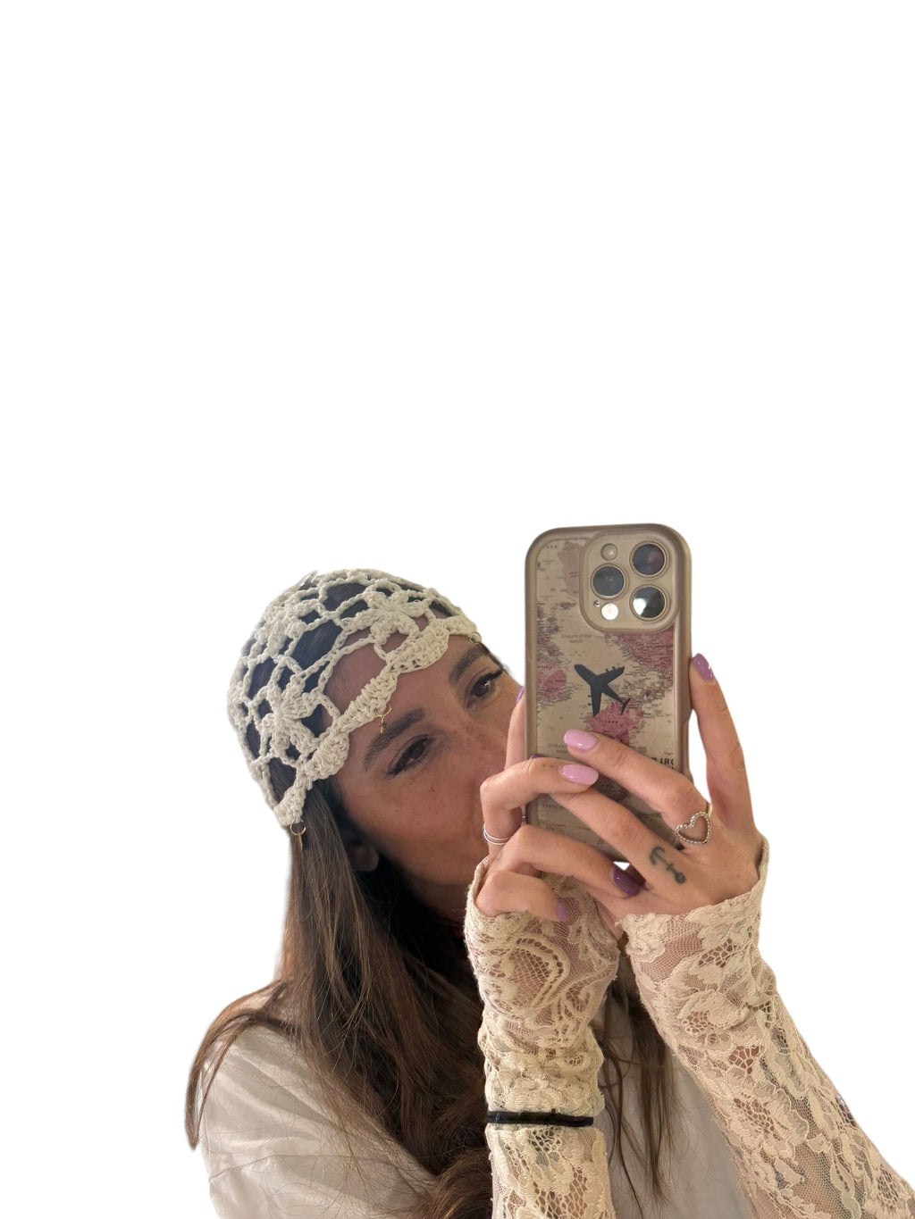 Cappello crochet ciondoli