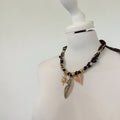 Necklace bandana moro / piuma rosa