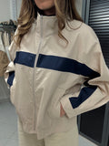 Giacchino beige banda blu