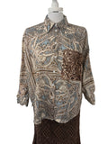 Camicia fantasia taschino paiettes bronzo