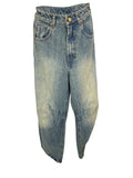 Jeans barrel  sabbiato blu CP645