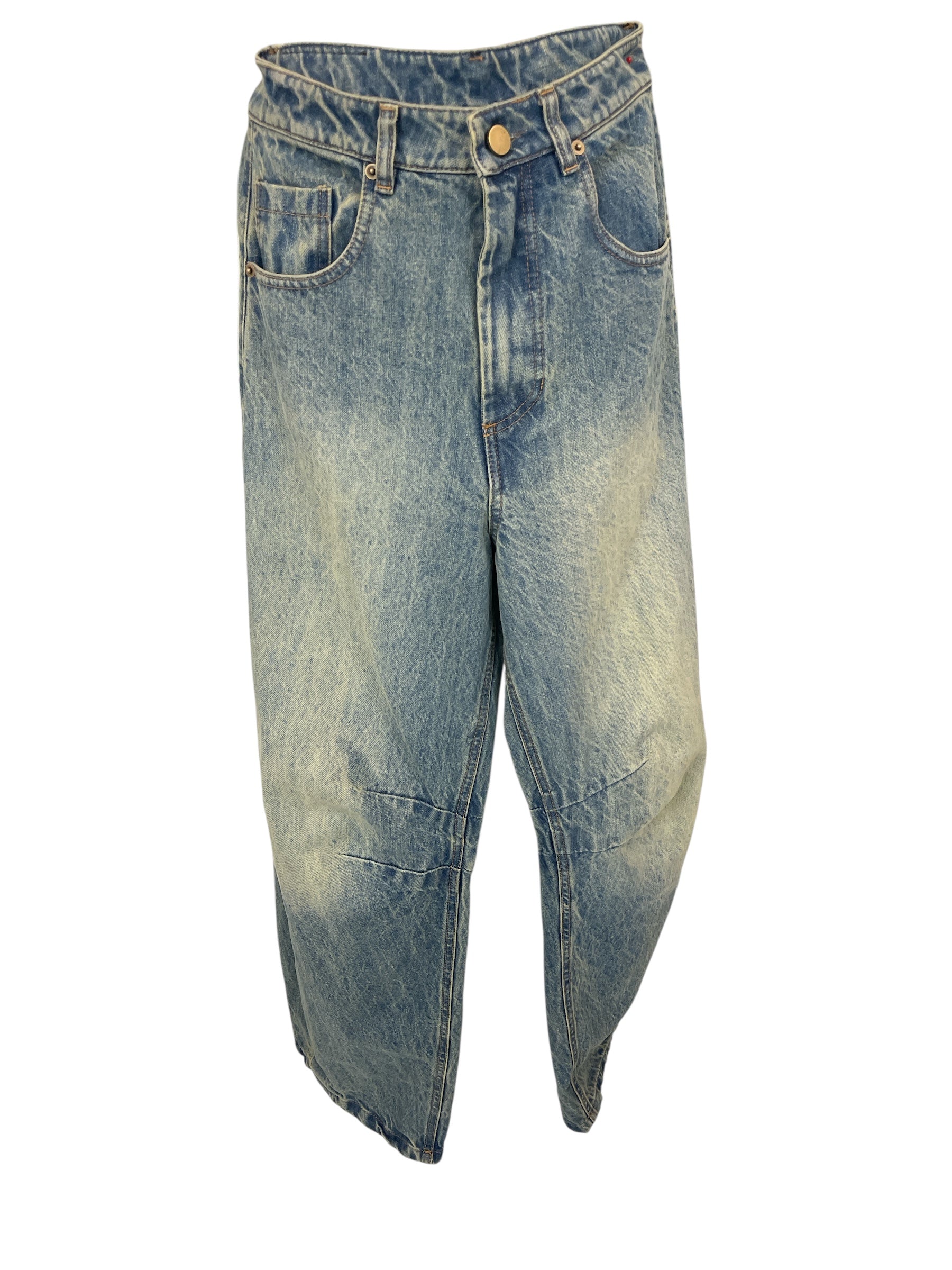 Jeans barrel  sabbiato blu CP645