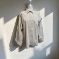 Camicia rigata beige manica over