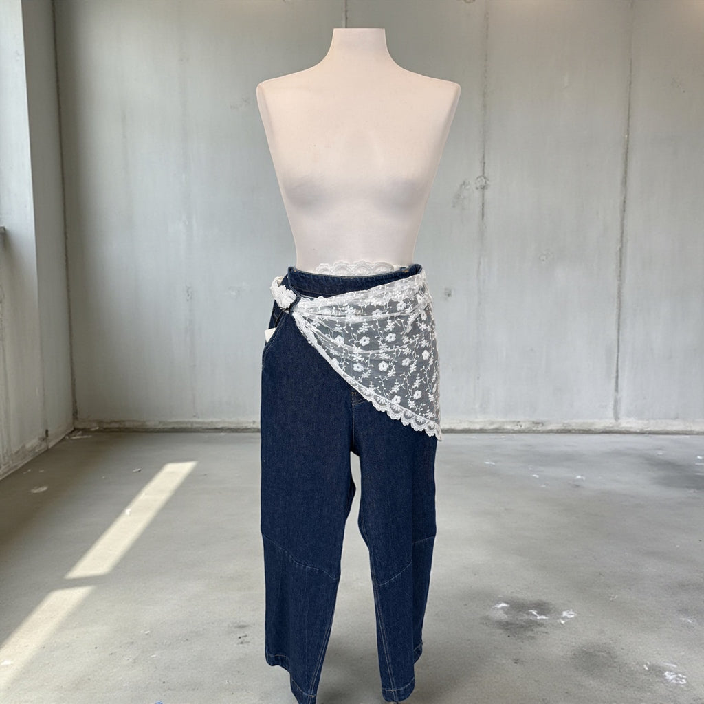 Denim con bandana in pizzo S26P407