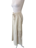 Pantalone cargo panna