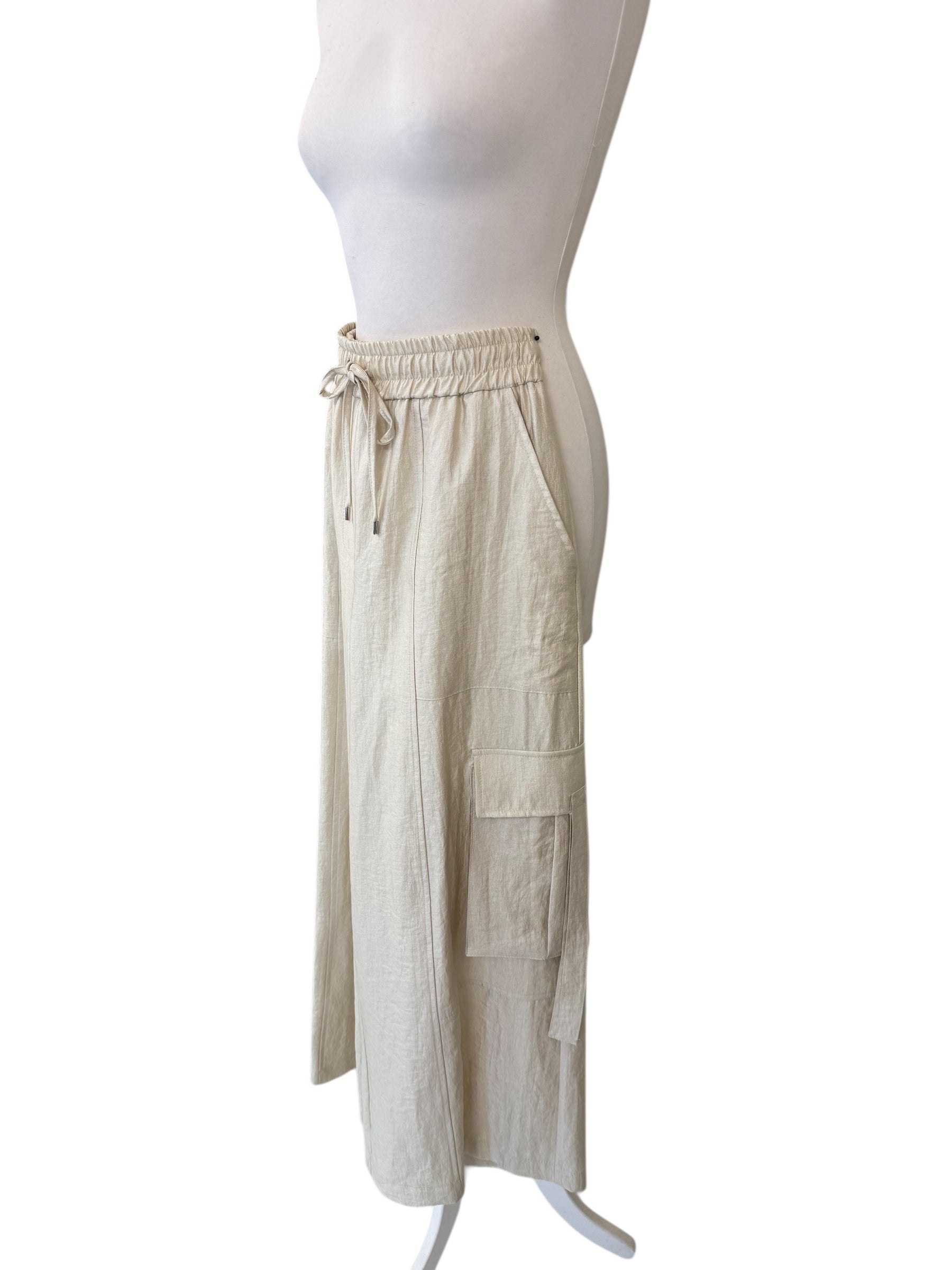 Pantalone cargo panna